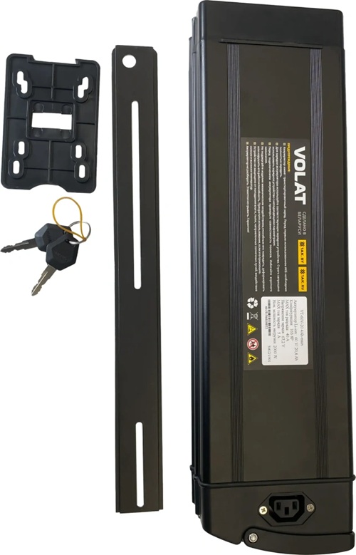 Аккумулятор VOLAT VT-60V-20.4Ah-металл для электровелосипедов (16S8P 60V 20400mAh) в корпусе с планкой