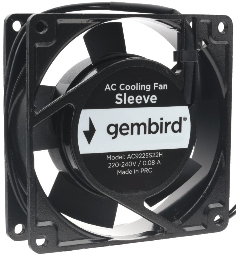 Вентилятор для корпуса Gembird AC9225S22H 92x92x25, AC, 220, втулка, 2 pin, провод 30 см