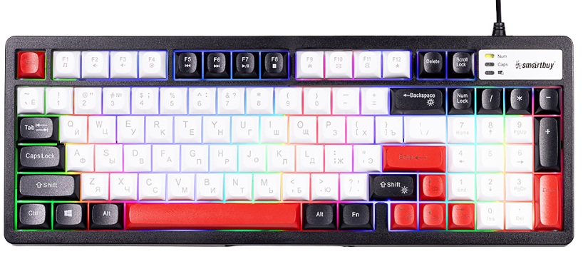 Клавиатура SmartBuy Rush Z37 SBK337UWK с подсветкой 95 клавиш черно-белая