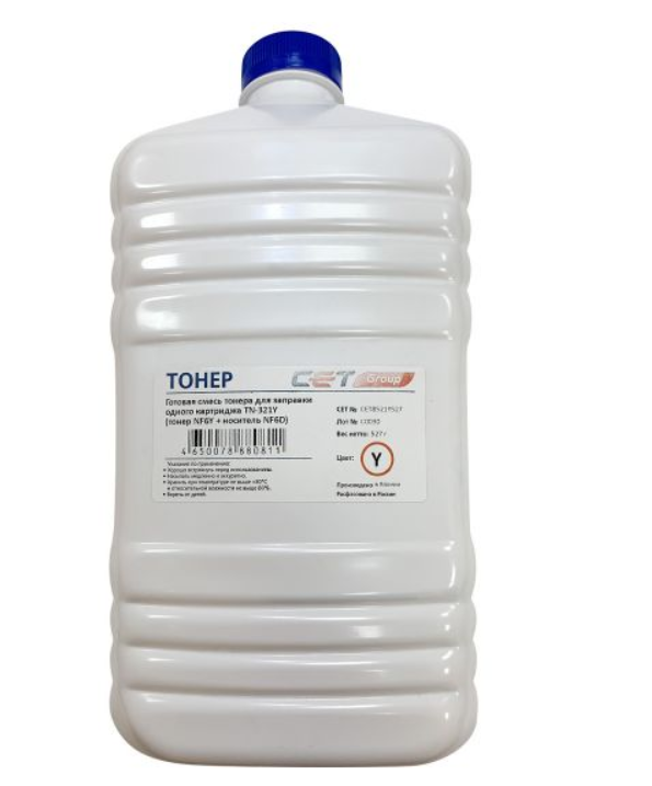 Тонер CET CET8521Y-527 NF6Y/NF6D желтый бутылка 527гр. для принтера Konica Minolta Bizhub C224/284/364