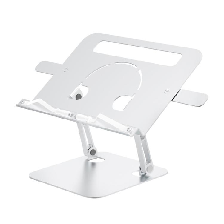 Регулируемая и портативная подставка для настольного ноутбука, алюминиевый подъемник для стола для ноутбуков и планшетов 10-17,3 дюйма, серебристая 1 white Manganese