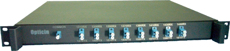 Мультиплексор Opticin CWDM-BiDi-08-16wave-2 CWDM, одно волокно, 8 каналов, 16 длин волн с 1310 по 1610нм, Type 2, LC Optiset