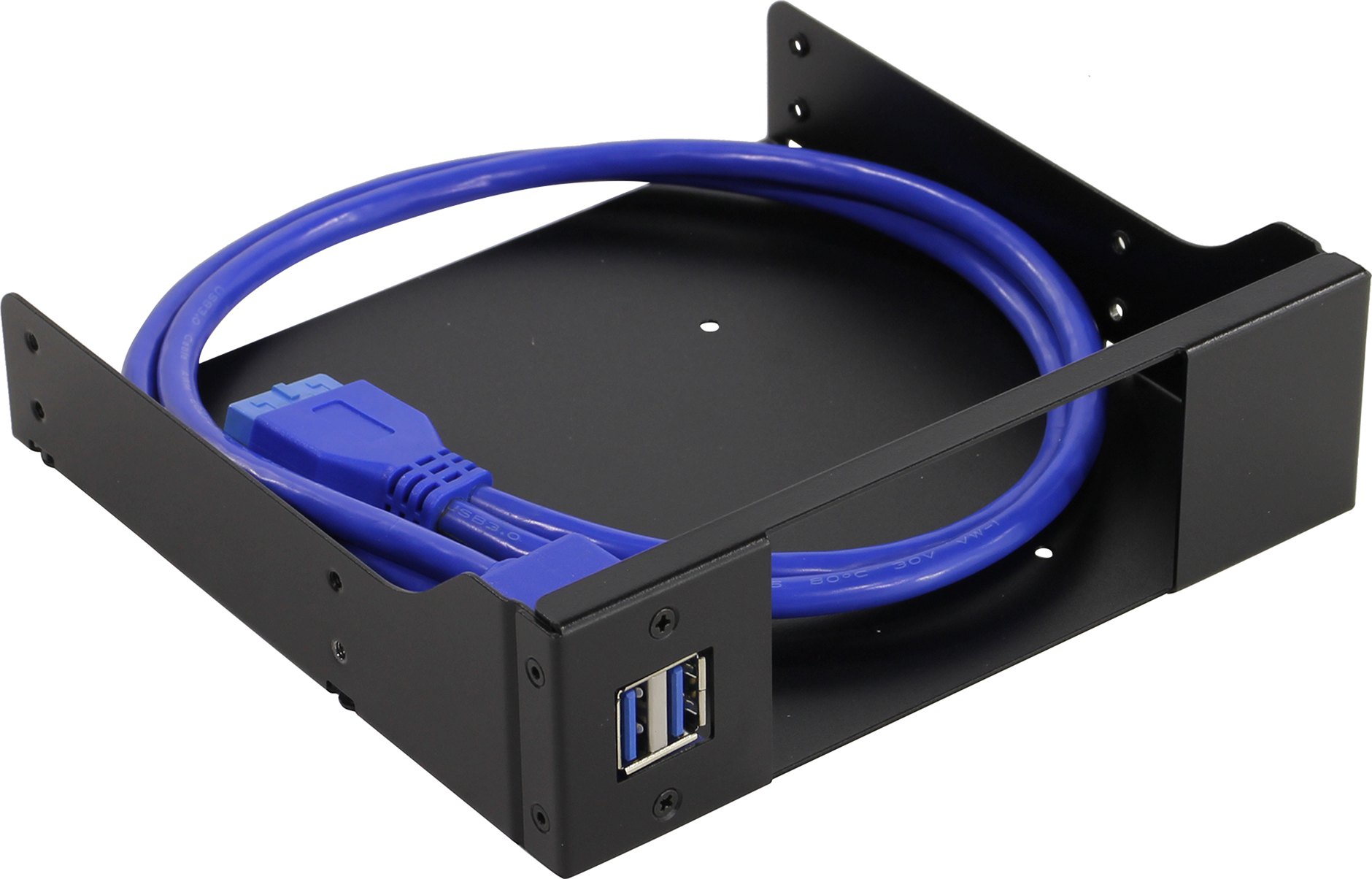 Крепление Procase MU-102-USB3-BK для установки одной корзины серии MU в отсек 5.25", 2*USB 3.0