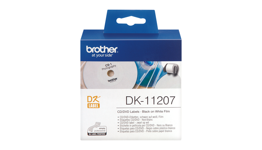 Наклейка Brother DK11207 Наклейки на CD/DVD Brother (100 шт круглые 58 х 58 мм)