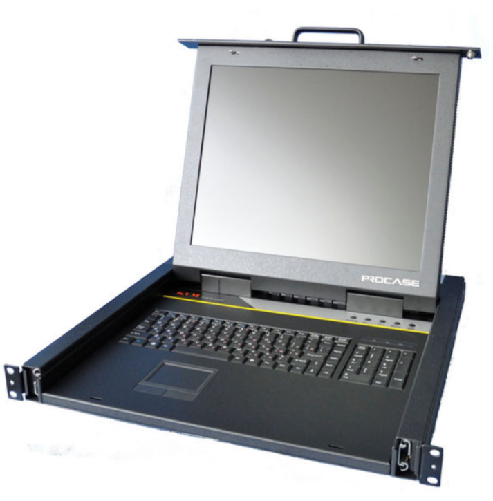 Консоль KVM Procase E1901HD однорельсовая, 1 порт, LCD 19'', single rail console, LCD D-Sub, USB, разрешение 1920*1080