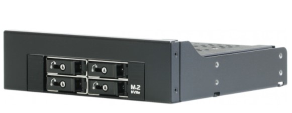 Корзина Procase M2-104-M2-BK 4*M.2 NVMe Gen3 SSD(length 2242/2260/2280),PCIe x4 NVMe and PCIe-AHCI M.2 SSD (черный) hotswap mobie rack module 1/2 5.25
