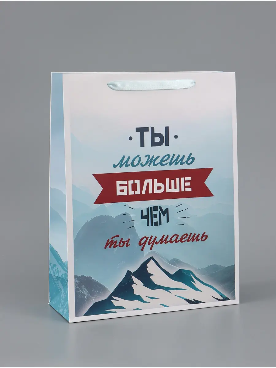 Пакет подарочный вертикальный ламинированный 31×40×14 см Дарите Счастье вертикальный ламинированный 31×40×14 см белый голубой
