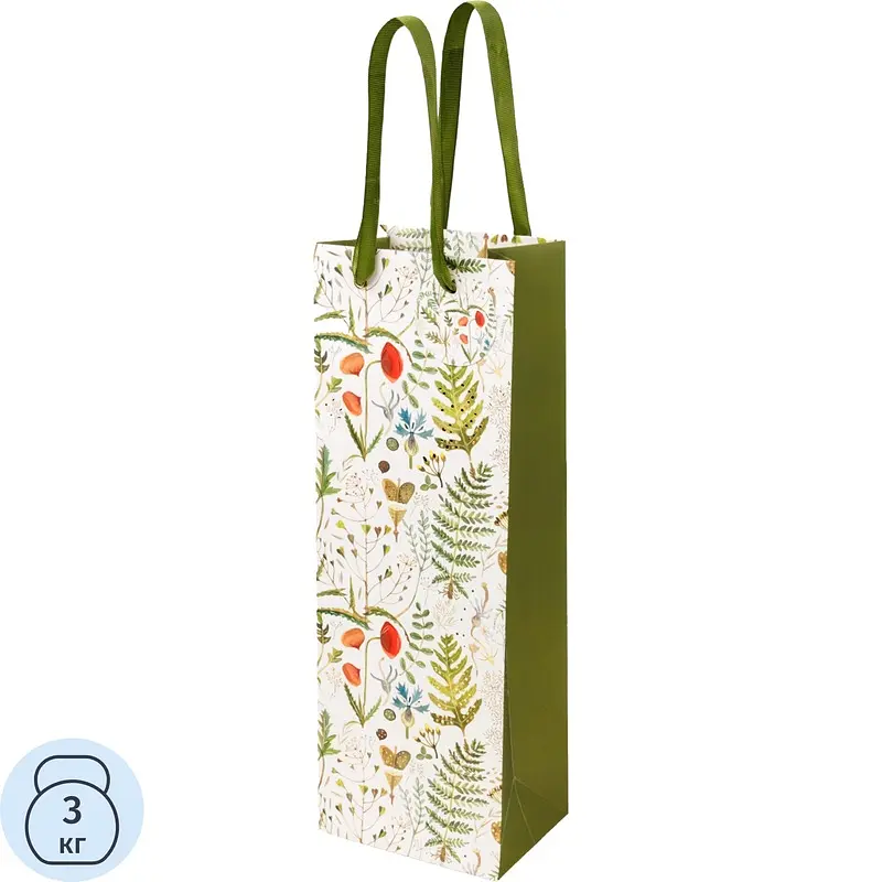 Подарочный пакет Bruno Visconti Premium Flora разноцветный из мелованной бумаги 36x12.3 см до 3 кг