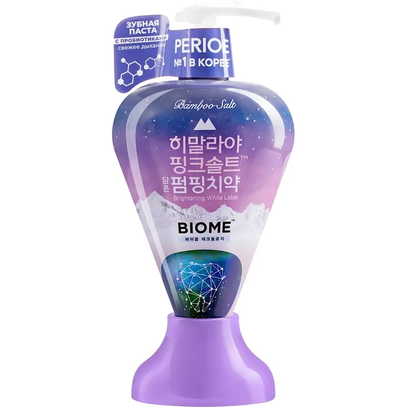 Зубная паста Perioe Pumping Himalaya Pink Salt Biome 285 г GroupPrice антимикробная для укрепления эмали и защиты десен 285 г