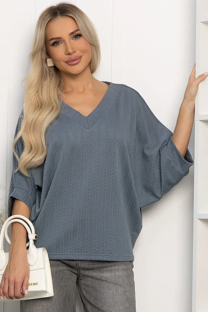 Джемпер LT COLLECTION трикотажный оверсайз синий