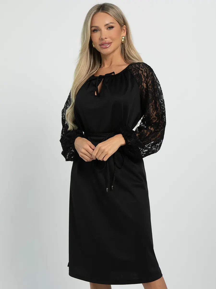 Платье LT COLLECTION бохо миди чёрное
