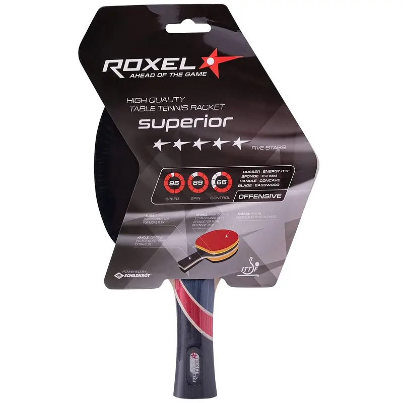 Ракетка для настольного тенниса Roxel 5x Superior красная 5x Superior атакующая красная
