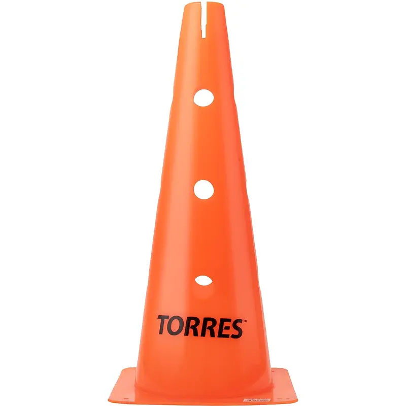 Конус тренировочный TORRES TR1011 оранжевый с отверстиями для штанги высота 46 см оранжевый