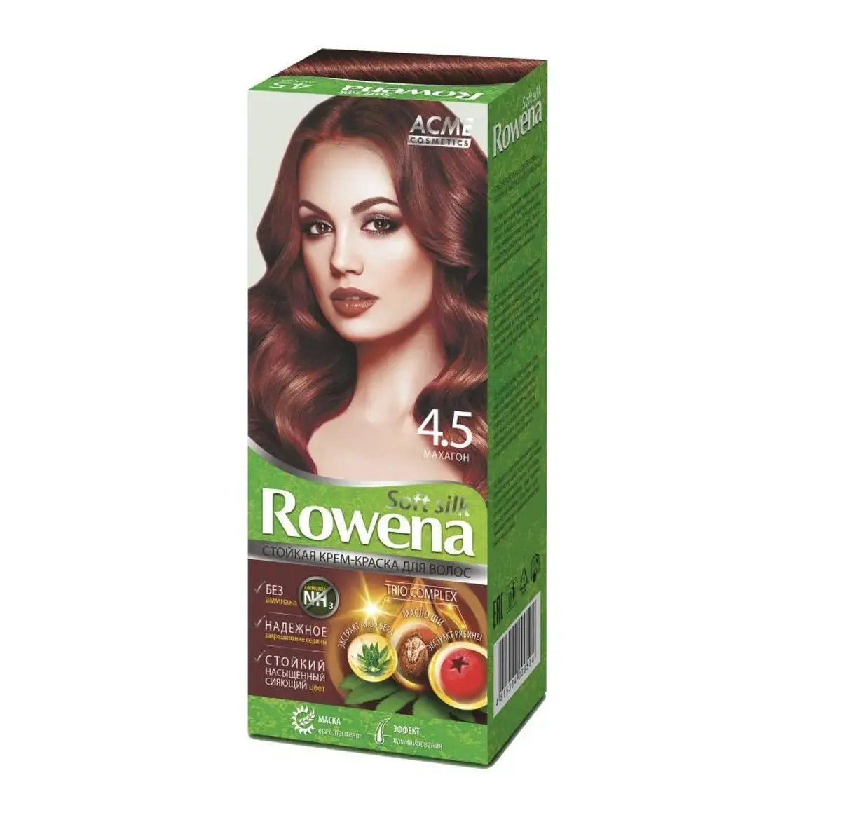 Крем-краска для волос Rowena soft silk тон 4.5 махагон Acme Color безаммиачная стойкая тон 4.5 махагон