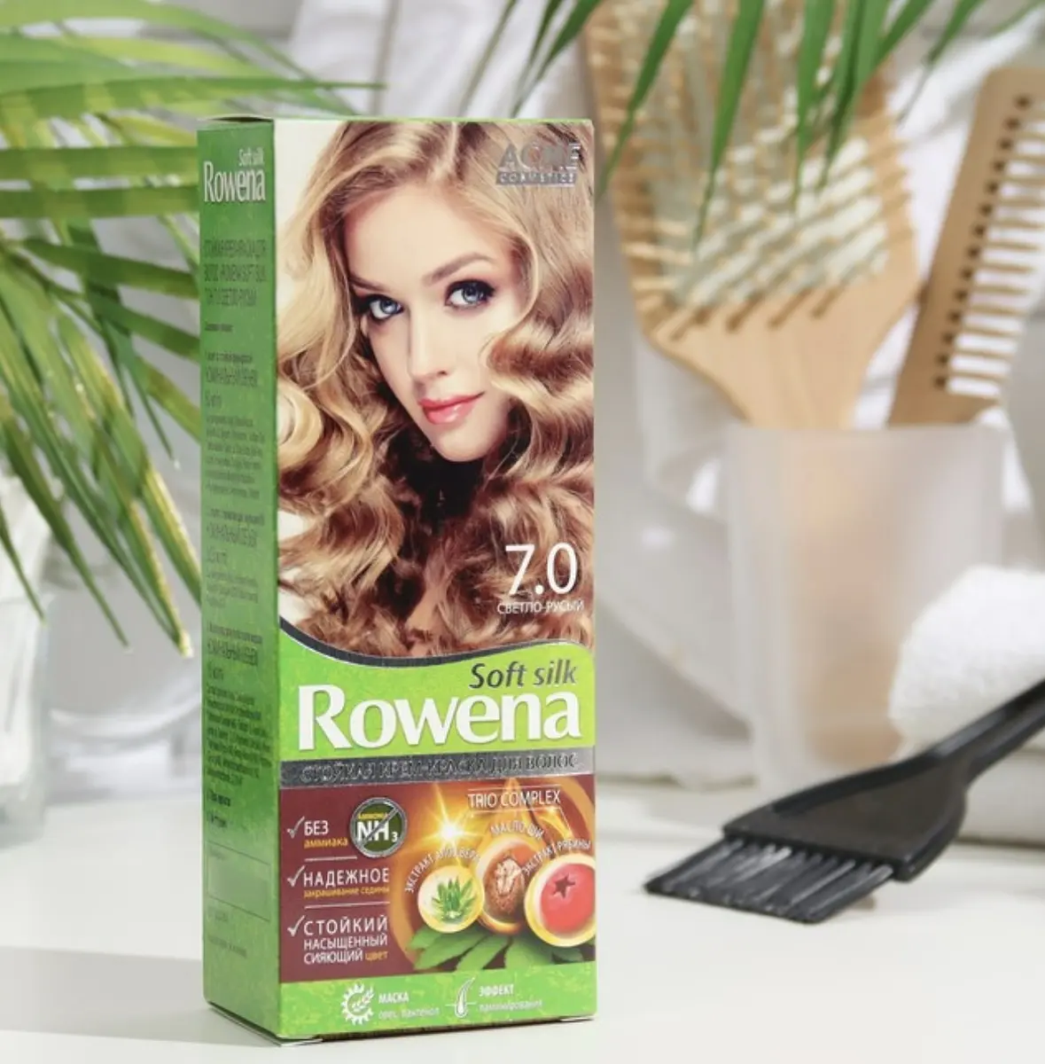 Крем-краска для волос Rowena soft silk тон 7.0 светло-русый Acme Color безаммиачная стойкая светло-русый 7.0