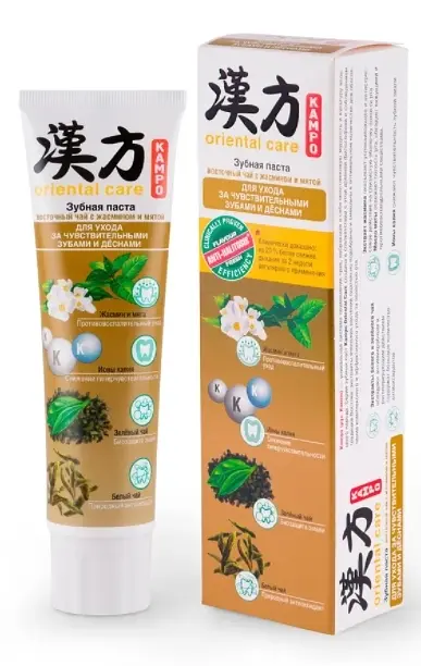 Зубная паста Kampo Oriental Care Восточный чай с жасмином и мятой 100 г MODUM низкой абразивности с жасмином и мятой 100 г