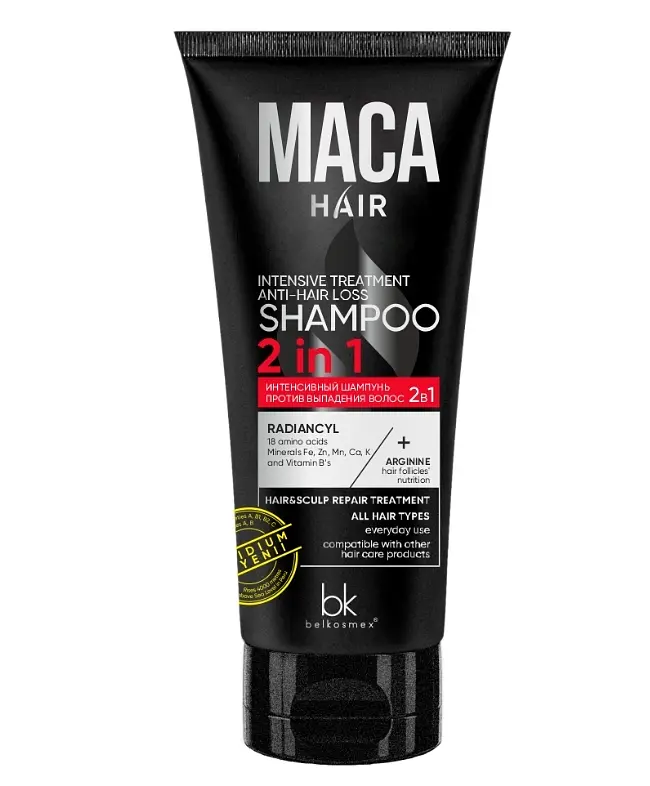 Шампунь BelKosmex Maca Hair против выпадения 180 г против выпадения для поврежденных волос 180 г