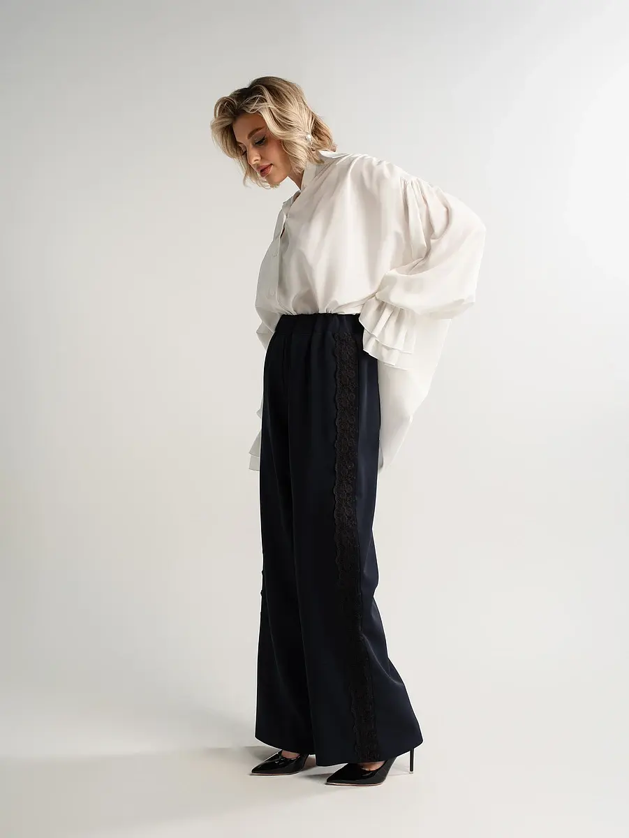 Брюки LT COLLECTION прямые широкие синие