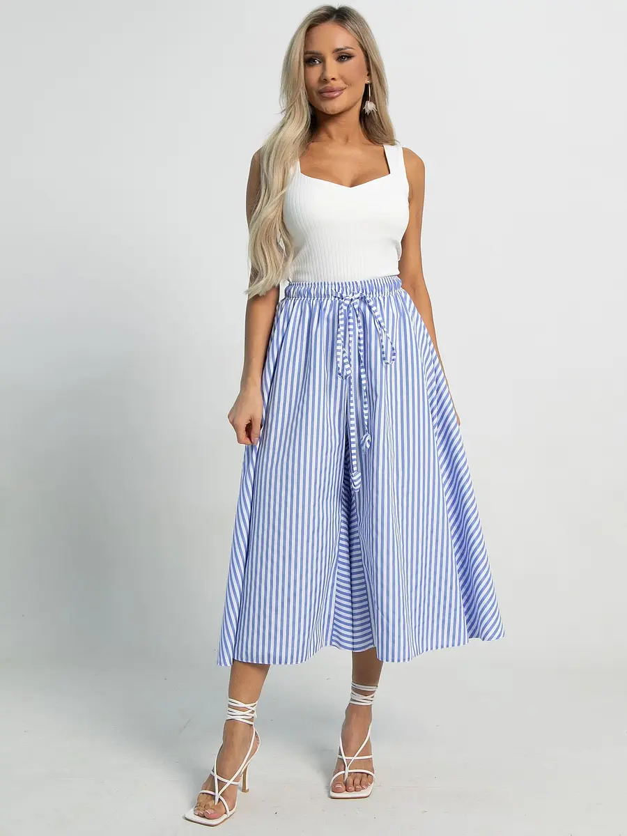 Брюки LT COLLECTION кюлоты укороченные голубые