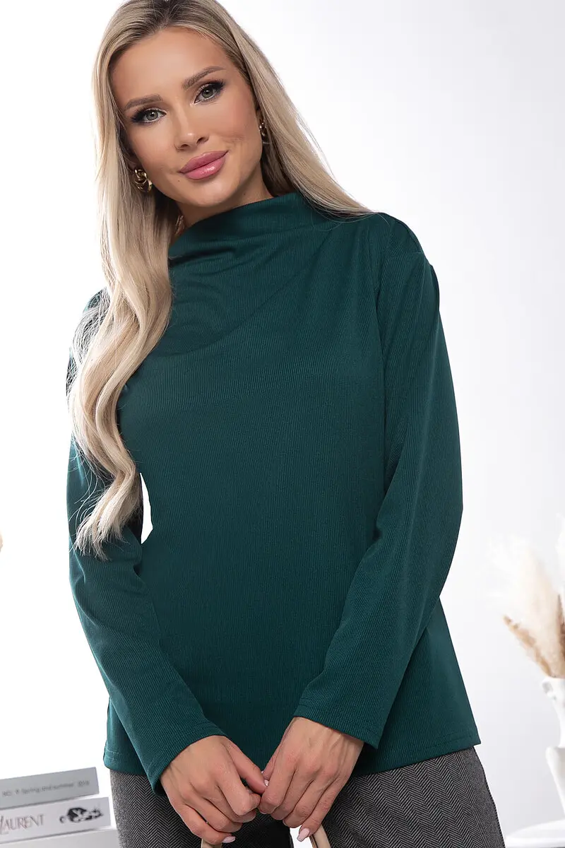 Джемпер LT COLLECTION в рубчик зелёный