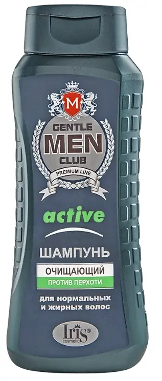 Шампунь Gentlemen club ACTIVE очищающий от перхоти 400 мл IRIS Cosmetic очищающий от перхоти для нормальных жирных волос 400 мл