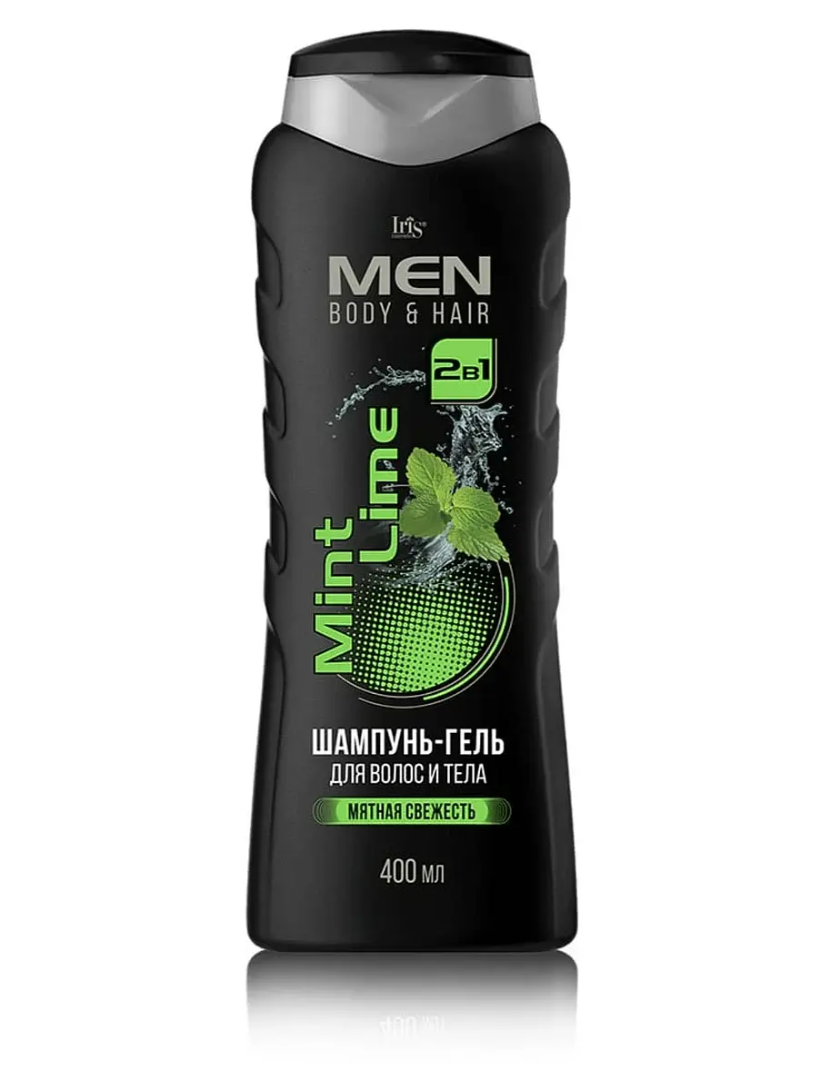 Шампунь-гель IRIS MEN для волос и тела Mint Lime IRIS Cosmetic для волос и тела освежающий 2 в 1