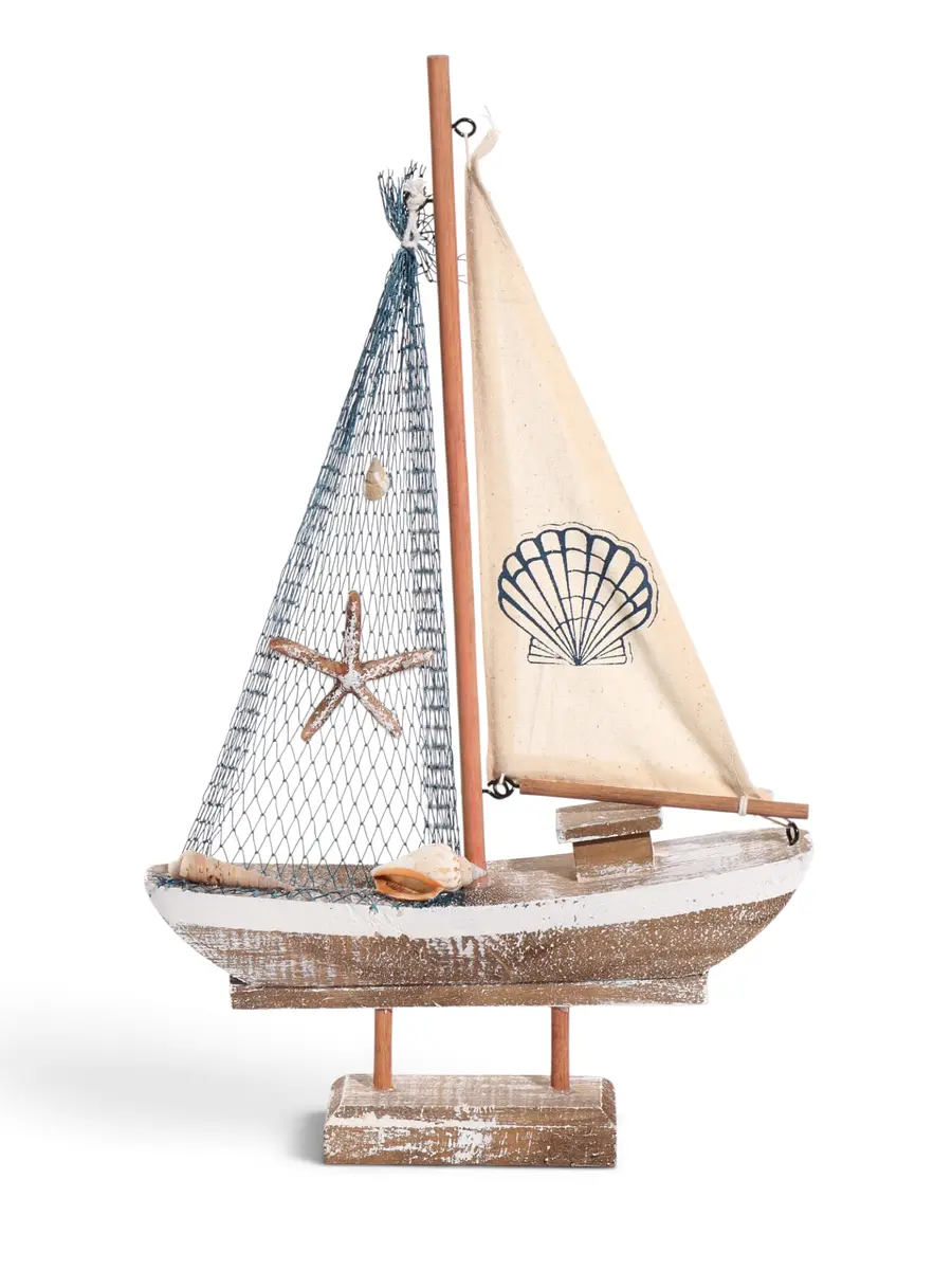 Фигурка декоративная корабль Тайна паруса 20×4.5×34.5 см бежевая GroupPrice