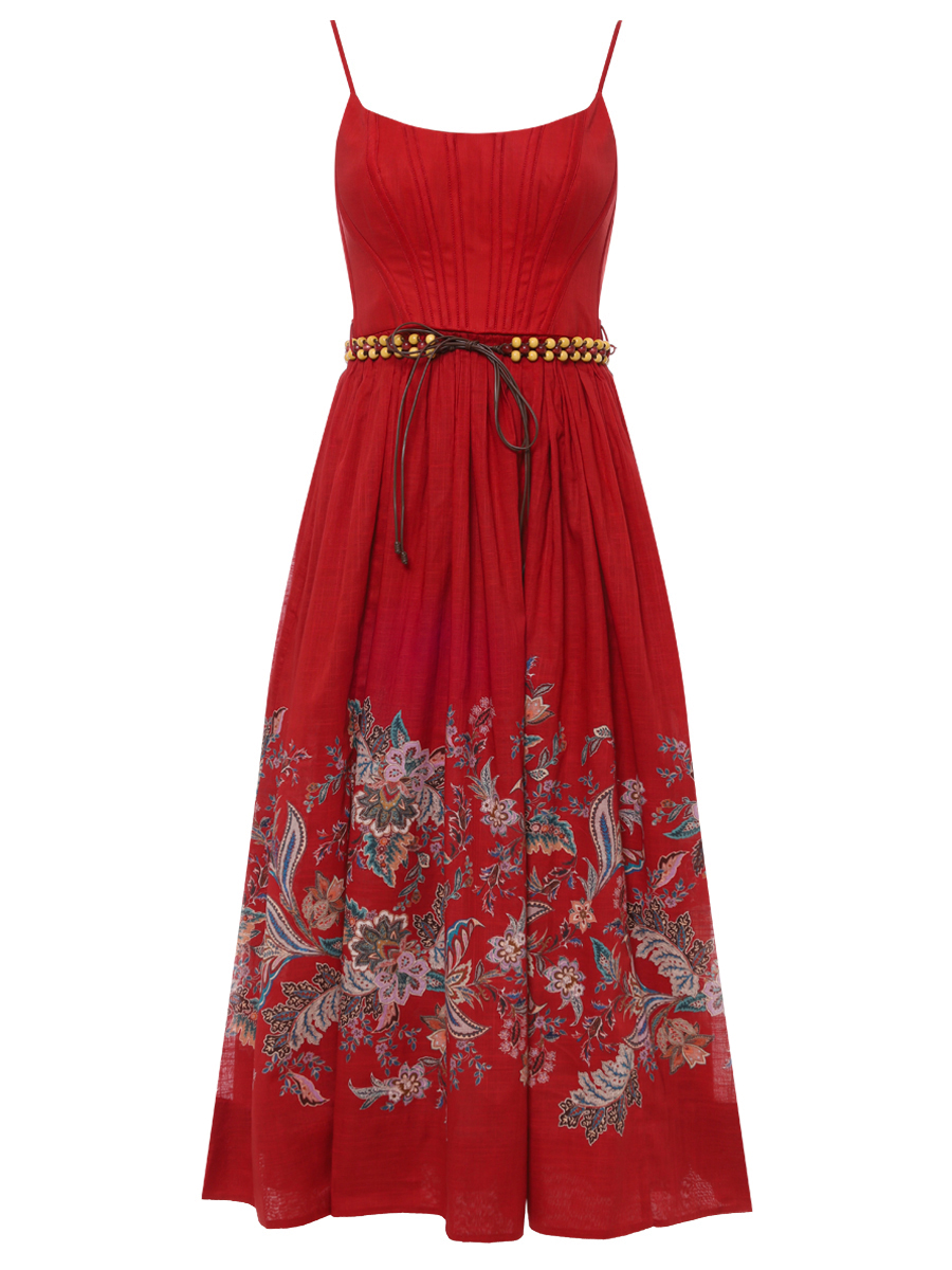Сарафан хлопковый ZIMMERMANN 4225DSS251/Red Multi Paisley
