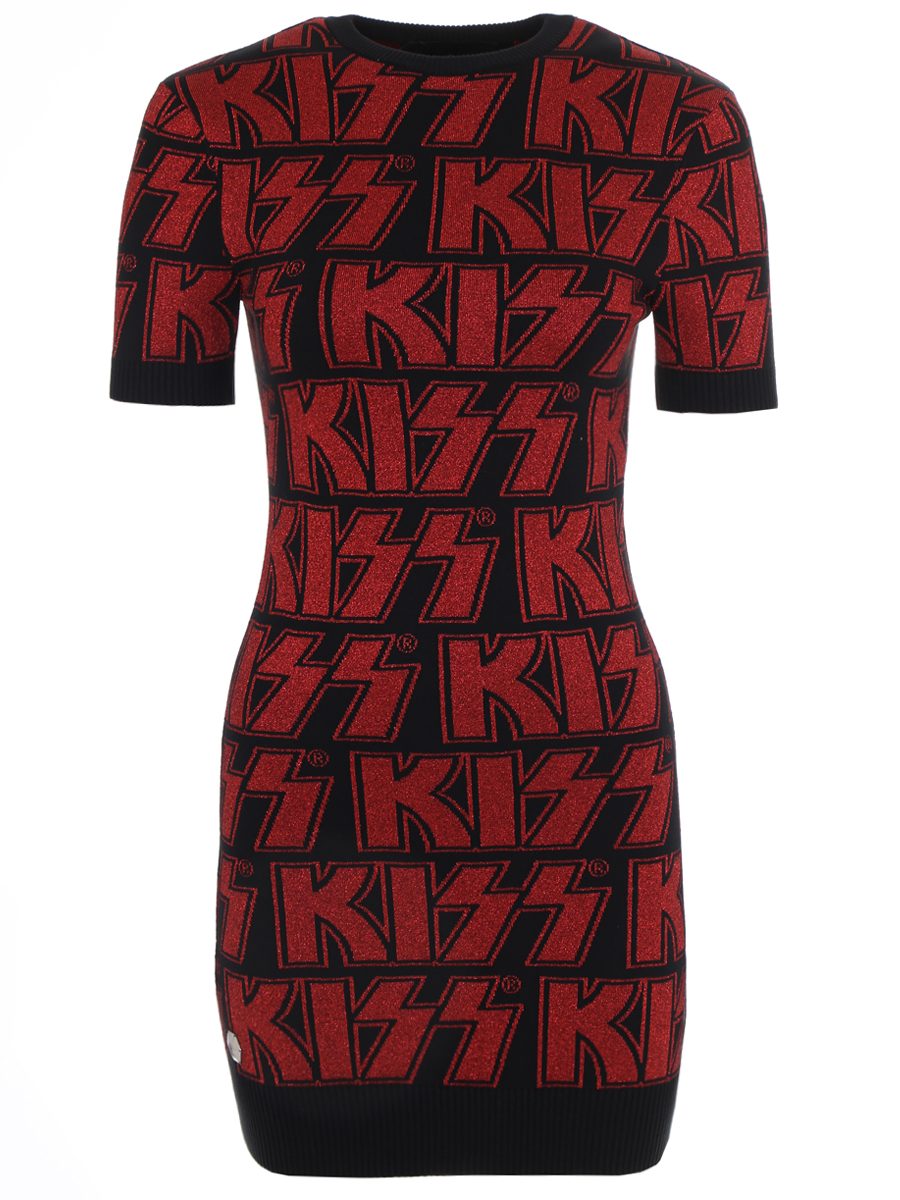 Платье трикотажное с принтом PHILIPP PLEIN WKG0267