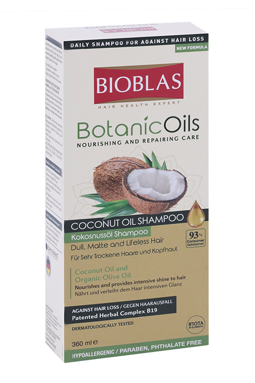 Шампунь BIOBLAS с кокосовым маслом д/придания блеска тусклым/безжизненным волосам, 360 мл BIOTA BITKISEL ILAC VE KOZMETIK LABORATUARLARI A S