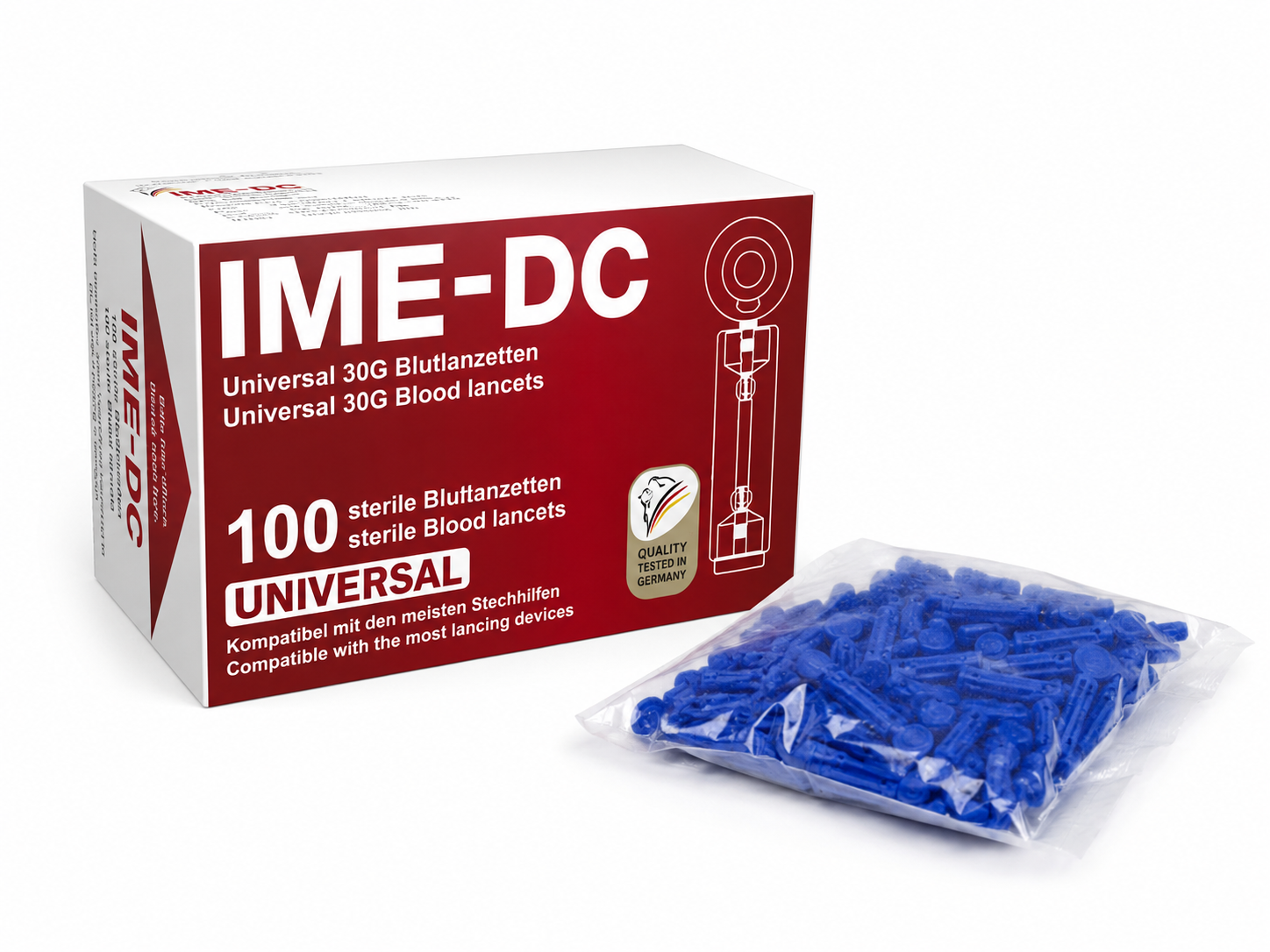Ланцеты IME-DC универсальные 30G, 100 штук ИМЕ-ДС ГмбХ Интернатиональ Медикал Эквипмент - Дайэбитис Кеэ