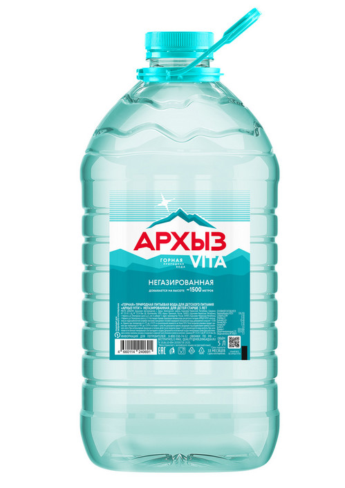 Вода пит Архыз Vita н/газ (с 3 лет), 5 л Архыз Оригинал ООО