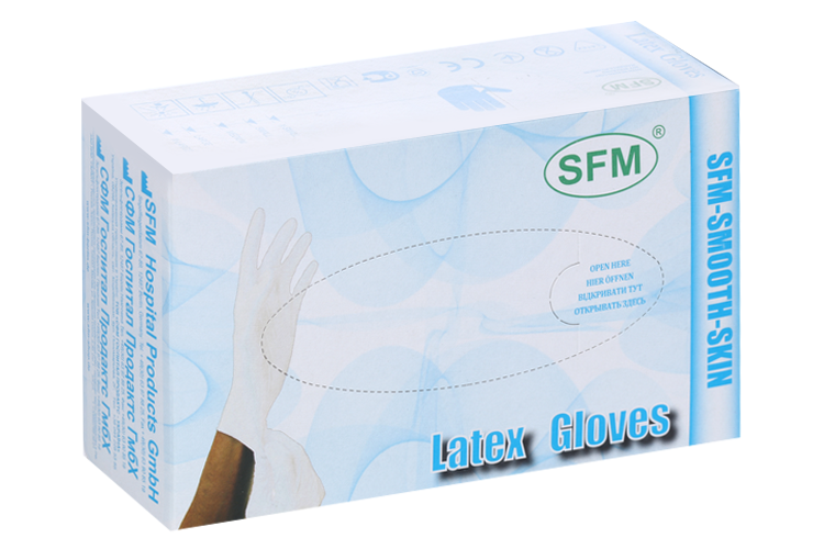 Перчатки SFM смотр/латекс/нестерил/опудр S, пара (534 421) SFM Hospital Products GmbH