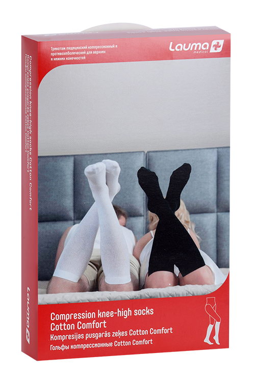 Гольфы Лаума Медикал Cotton Comfort мед компресс хлопок 1 класс р 42-44, пара черн Лаума Медикал ЛСЭЗ ООО