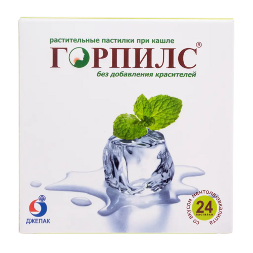 Горпилс, 24 шт, пастилки растительные со вкусом ментола-эвкалипта БАД Джепак Интернейшенл