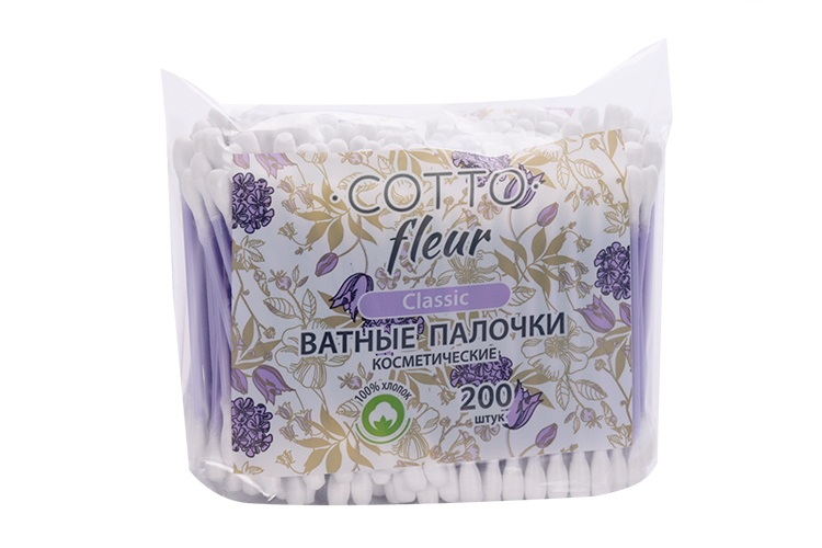 Ватные палочки Cotto Fleur classic, 200 шт, пакет Русвата ООО
