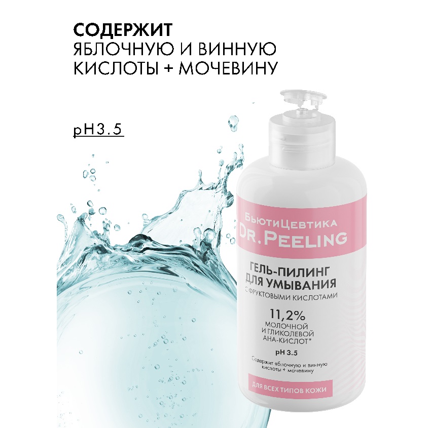 Гель-пилинг для умывания Бьютицевтика с 11,2%молочной, гликолевой и AHA-кислот, 150 мл (ВИТ) Вакуумные Ионные Технологии ЗАО