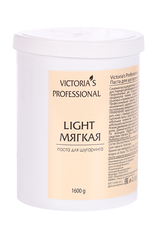 Паста Victorias Professional сахарная мягкая д/шугаринга, 1 600 г Производственная лаборатория средств для шугаринга ООО/Мирошниченко В.А ИП