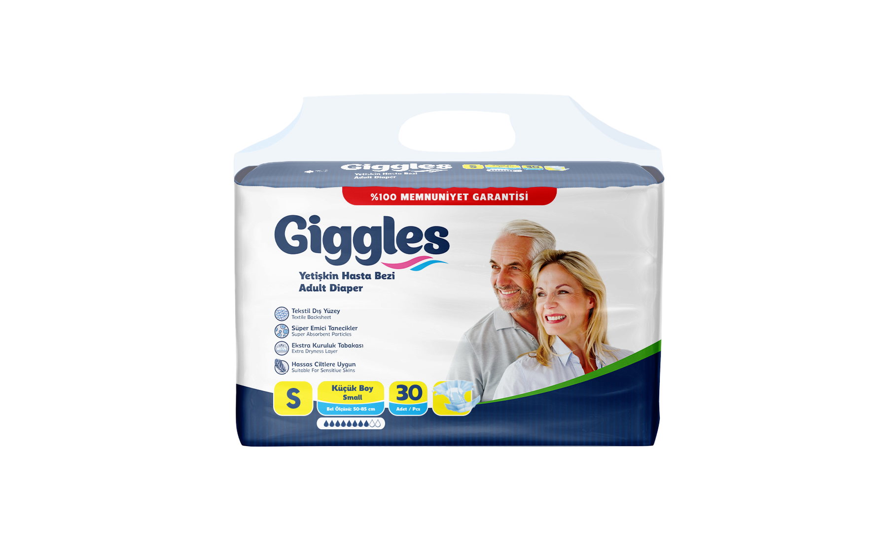 Подгузники для взрослых Giggles Premium, размер S, 30 штук SEVINCLER SAGLIK URUNLERI SAN. VE TIC. A.S