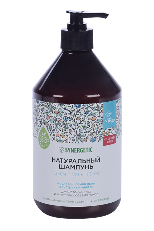 Шампунь SYNERGETIC натур Объем/укрепление волос, 750 мл Синергетик
