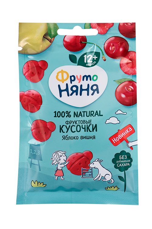 Кусочки Фрутоняня фруктовые яблоко/вишня с 12 мес, 15 г Paradise Fruits Solutions Gmbh & Co