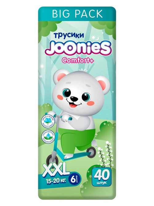 Подгузники-трусики Joonies Comfort+ д/детей XXL (15-20 кг), 40 шт ИНСОФТ (ЧАЙНА) Ко Лтд