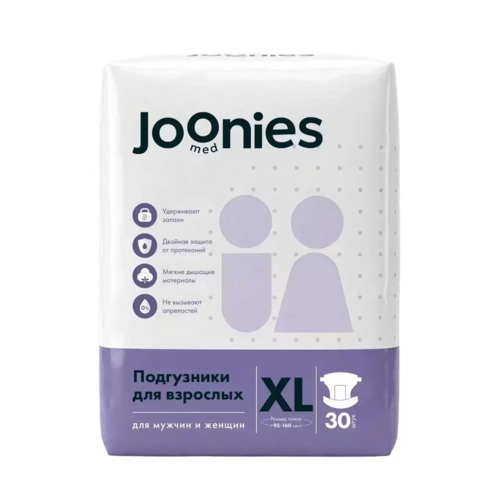 Подгузники Joonies д/взрослых XL (95-160 см), 30 шт Цюаньчжоу Тхеньцзяо Лэди энд Бэйбис Хайджин Сапплай Ко Лтд