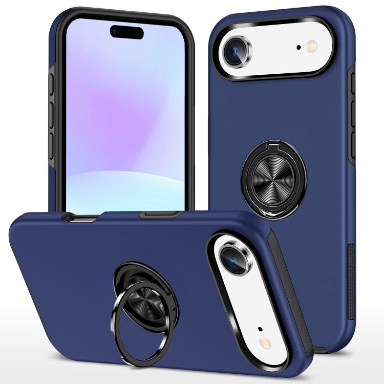 For iPhone Air PC + TPU Magnetic Phone Case with Invisible Ring Holder(Navy Blue) SUNSKY