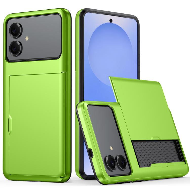 For Samsung Galaxy S26 Edge 5G Shockproof Armor Phone Case with Card Slot(Green) SUNSKY