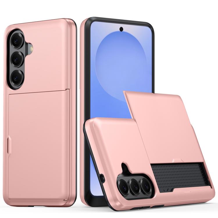 For Samsung Galaxy S26 5G Shockproof Armor Phone Case with Card Slot(Rose Gold) SUNSKY