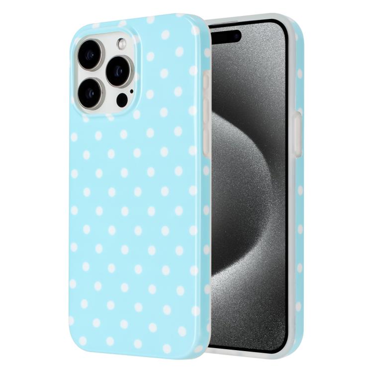 For iPhone 16 Pro IMD Colorful Dots Pattern TPU Full Coverage Phone Case(Blue) SUNSKY