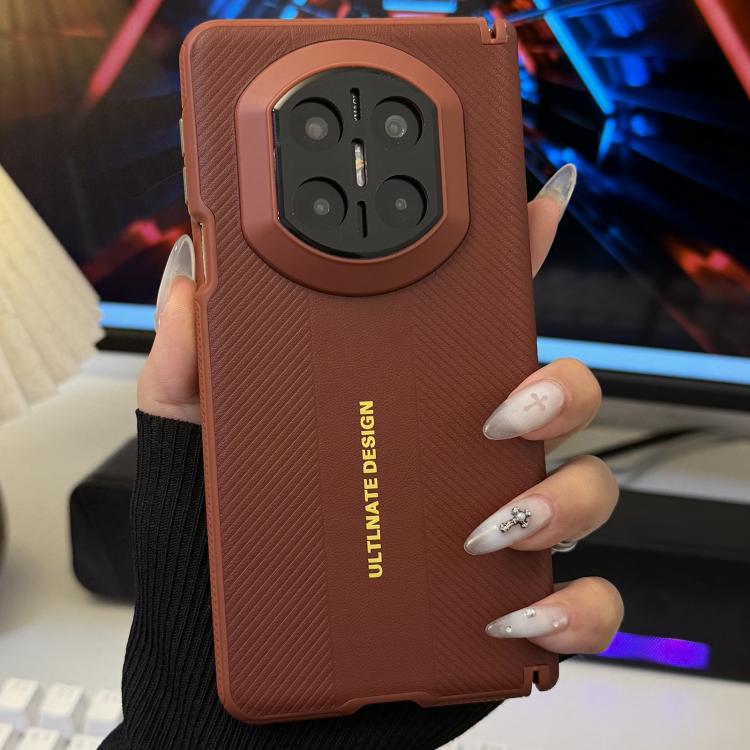 For Huawei Mate X7 Double Axis Soft Edge Diagonal Pattern Phone Case(Red) SUNSKY