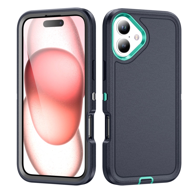 For iPhone 16 Life Waterproof Rugged Phone Case(Dark Blue + Light Blue) SUNSKY