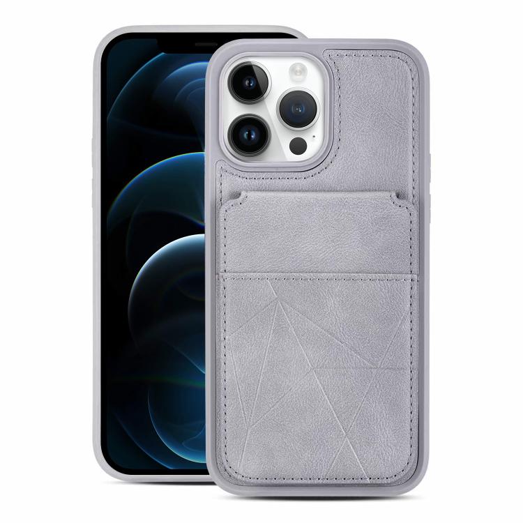 For iPhone 12 Pro Max Multifunctional Vertical Flip Card Wallet Holder Vegan Leather Back Phone Case(Grey) SUNSKY